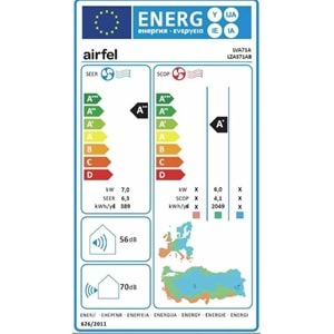 AİRFEL İNVERTER SALON TİPİ KLİMA LVA71A 24000 BTU/h